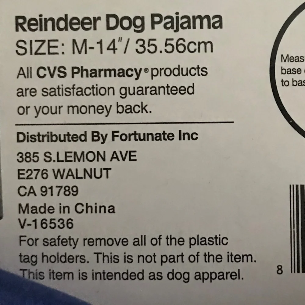 Pet Central Reindeer Dog Pajama NEW Size M-14”/35.56cm